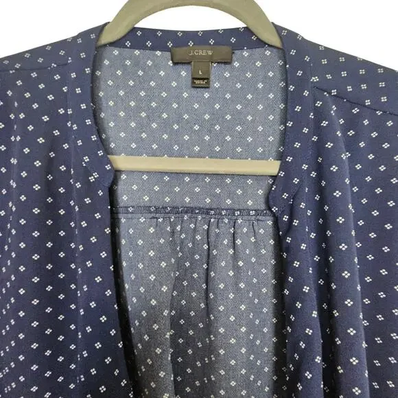 J. Crew Womens Foulard Floral Wrap Top Size L Classic Preppy Drapey Old Money - Picture 3 of 10